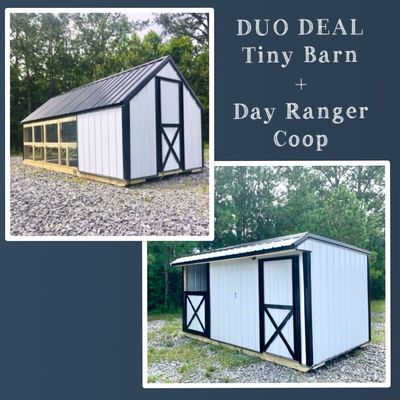 8FT DUO DEAL Tiny Barn &amp; Day Ranger Coop