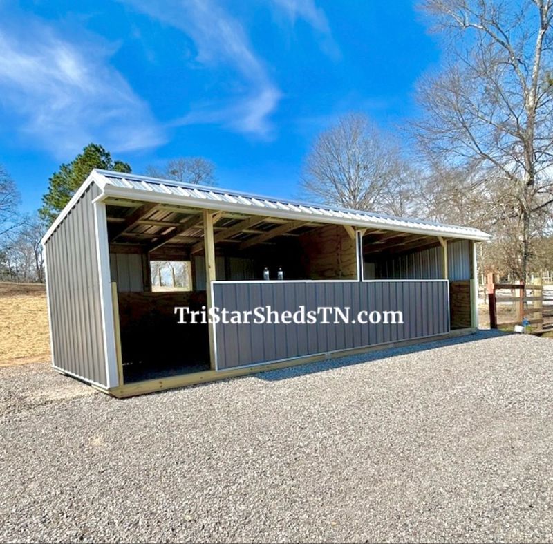 10x30 SHEDROW TWO STALL