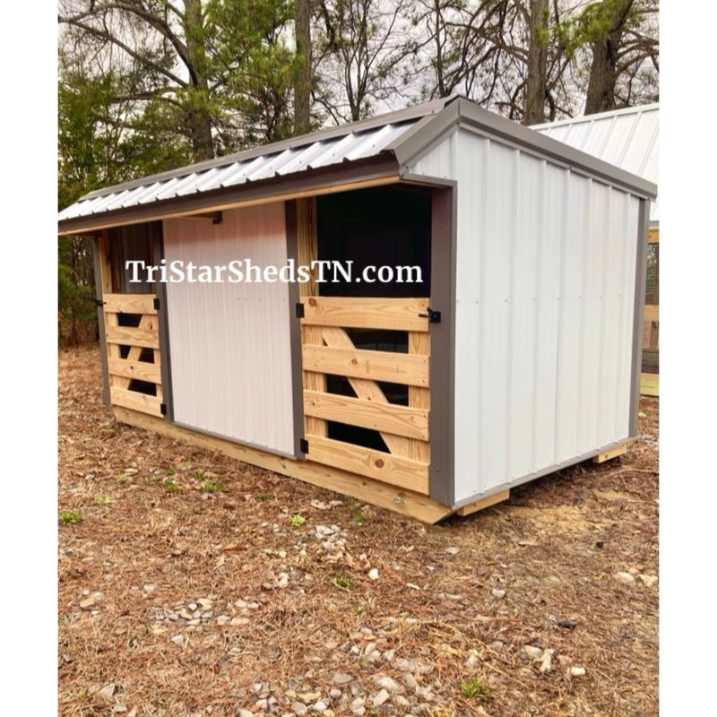 6x12 Split Entry Shed. Wood Entry Gates