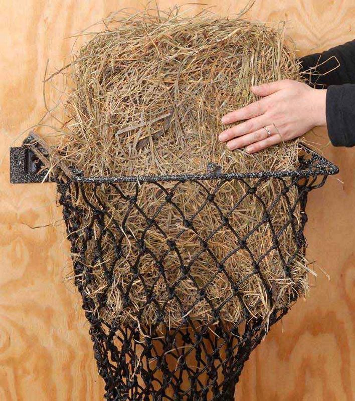 Wall Hay Feeder Bag. Installed