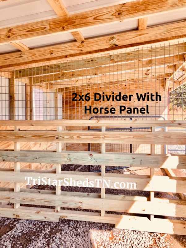 2x6 Deluxe Divider Wall With Horse Panel