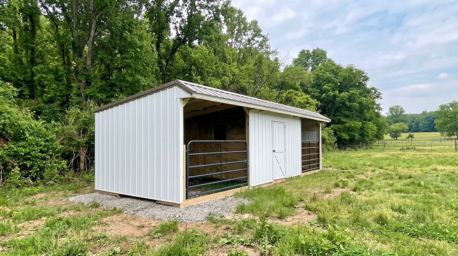 10x30 TWO STALL BARN. Stall Gates