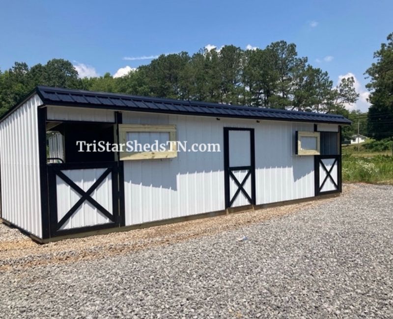 10x30 TWO STALL HORSE BARN. Dutch Doors