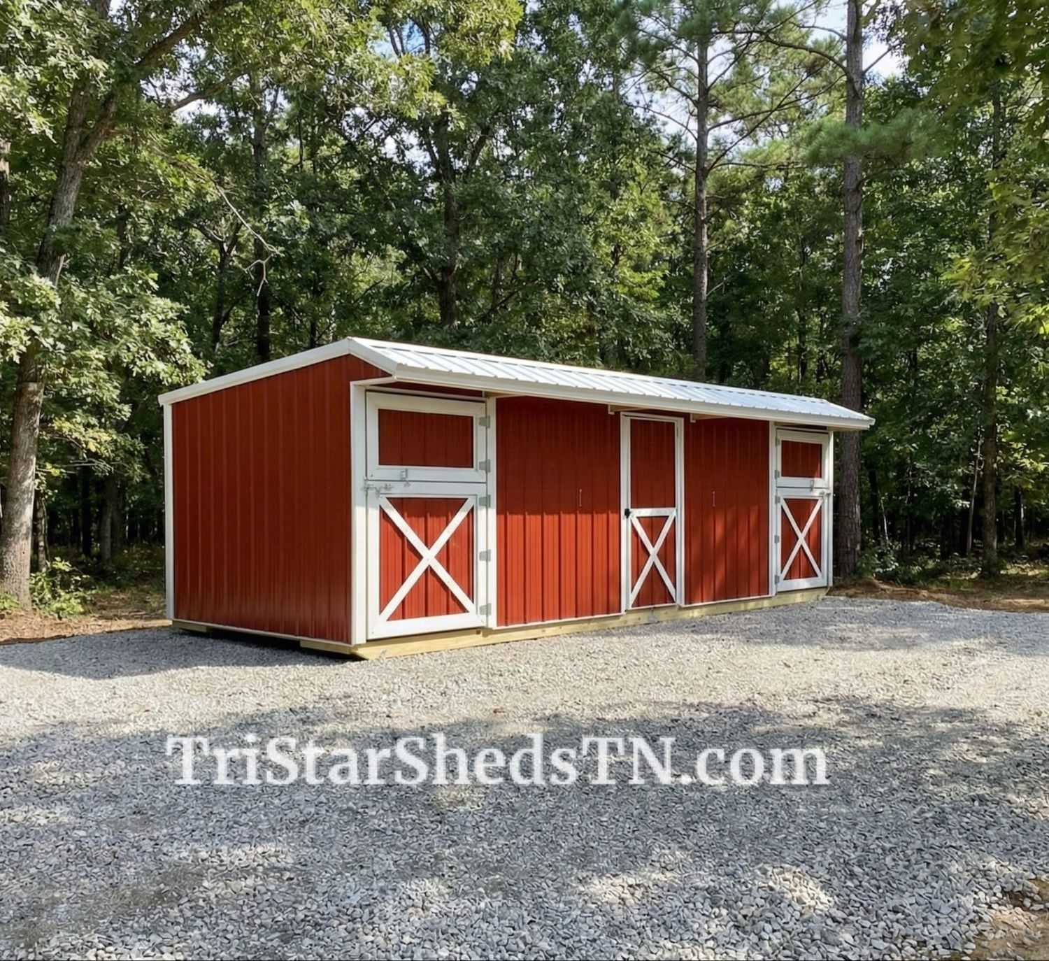 10x27x8 TWO STALL HORSE BARN. Dutch Doors