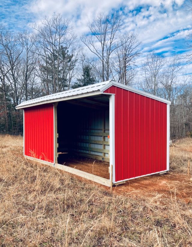 8x20 RUN IN SHED. Half Enclosed