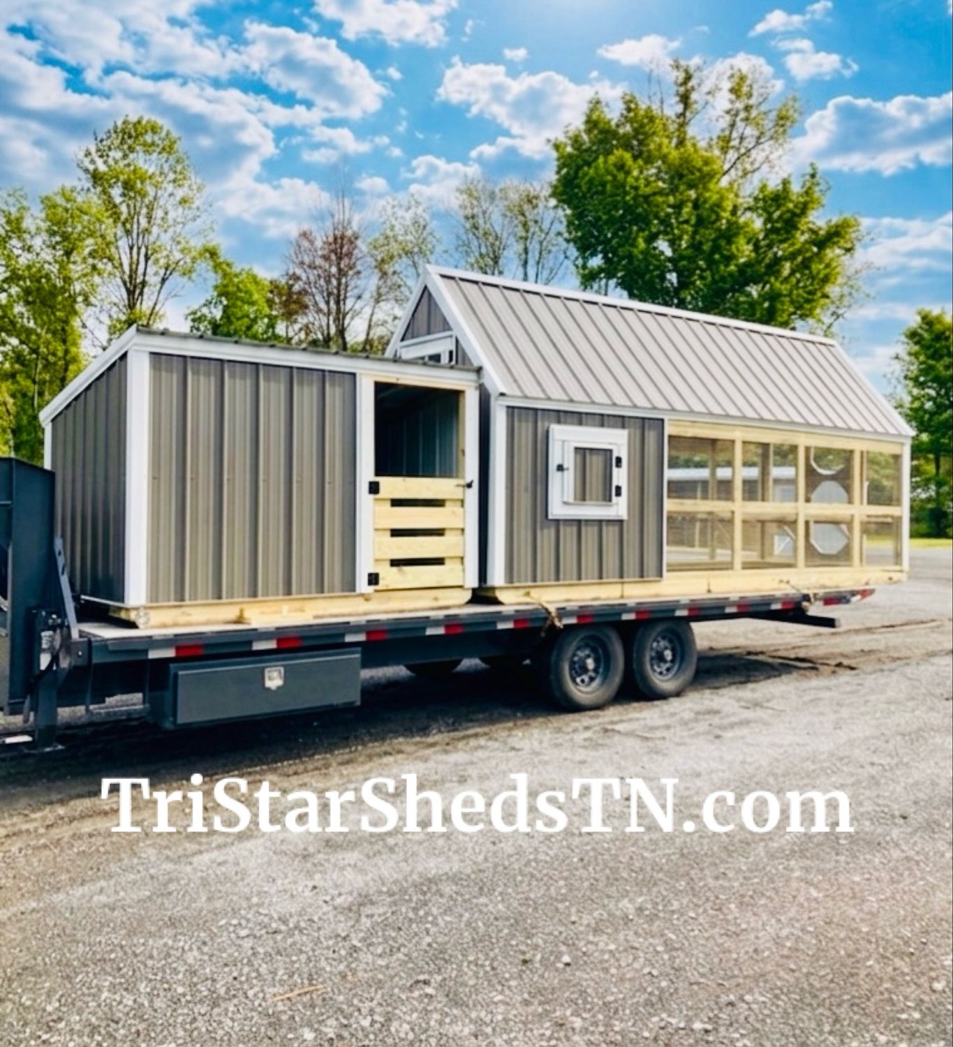 DUO DEAL 6x18 COOP AND 4x8 GOAT SHED