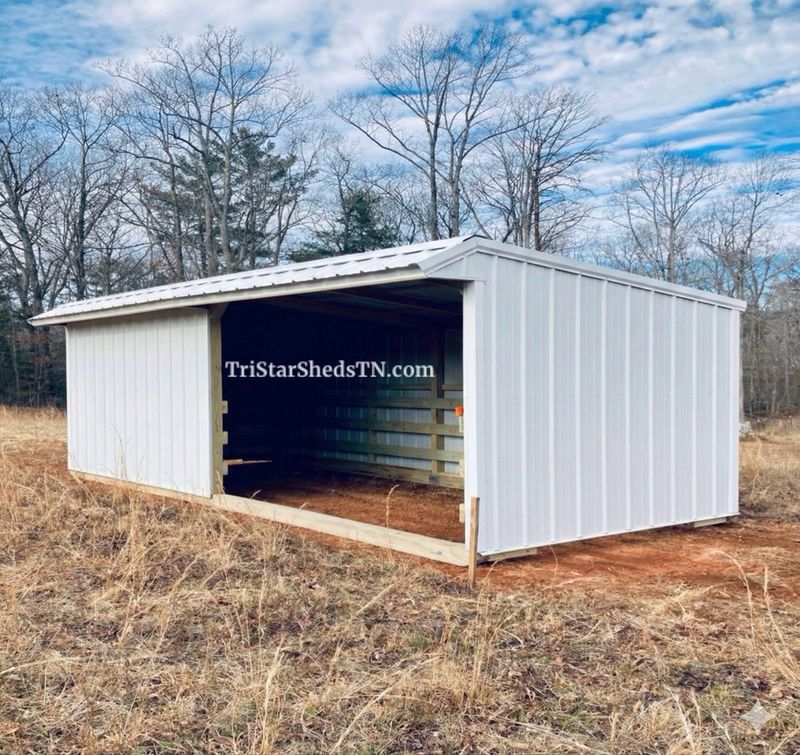 10x20 RUN IN SHED Half Enclosed