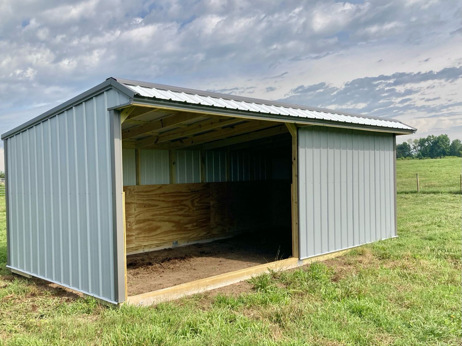10x20 RUN IN SHED Half Enclosed
