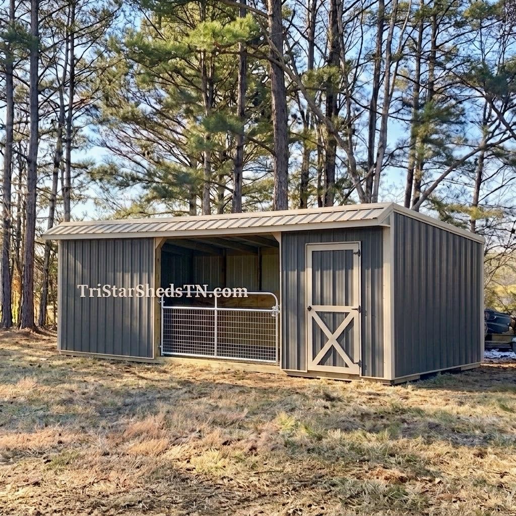 10x27 HALF ENCLOSED BARN