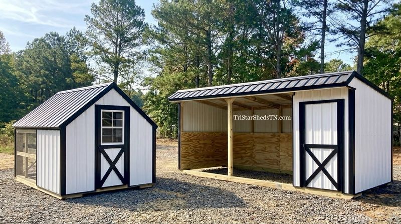 DELUXE DUO 8x12 COOP 8x18 LOAFING SHED