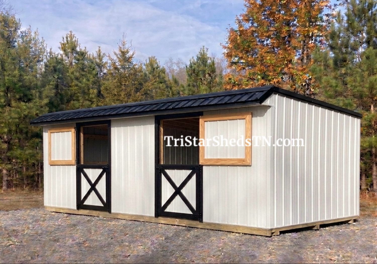 10x24 DELUXE TWO STALL HORSE BARN