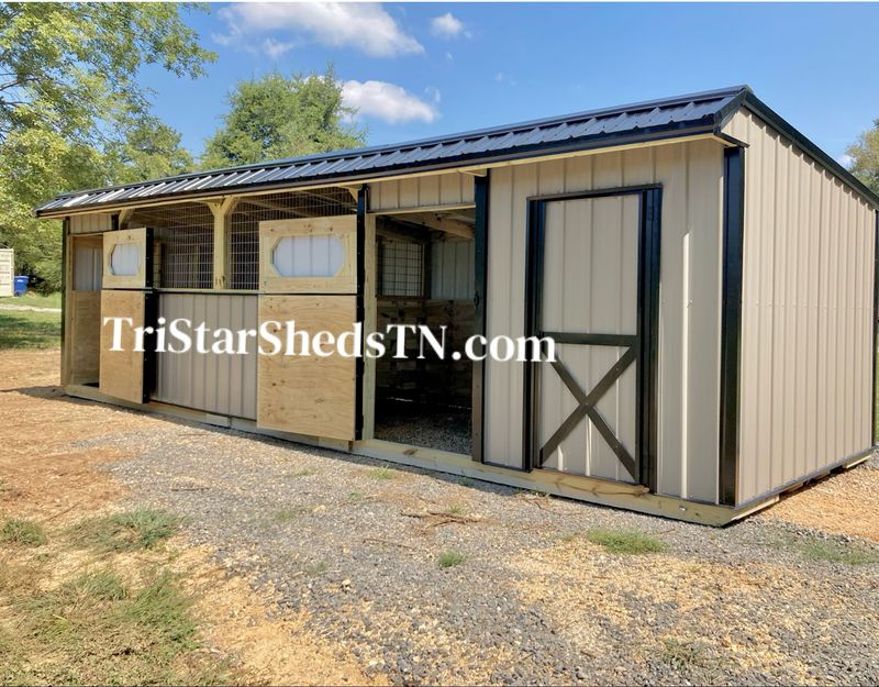 10x30 DELUXE TWO STALL BARN. With Dutch Doors &amp; Horse Panels