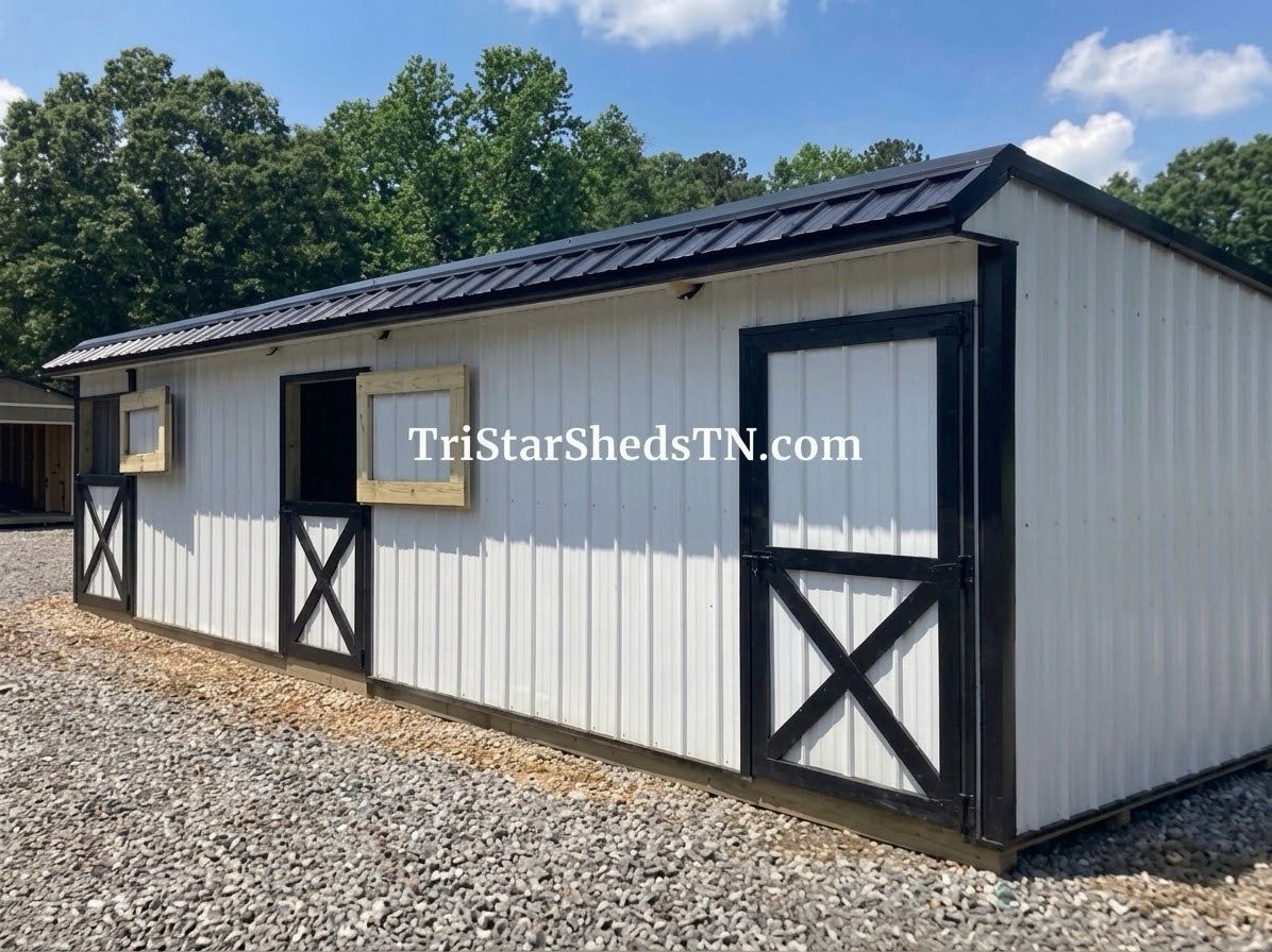 10x30 TWO STALL HORSE BARN. Dutch Doors