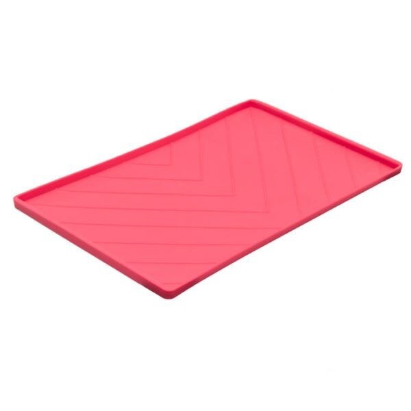 Messy Mutts Tapis en silicone 20&quot; x 12&quot; - Rouge