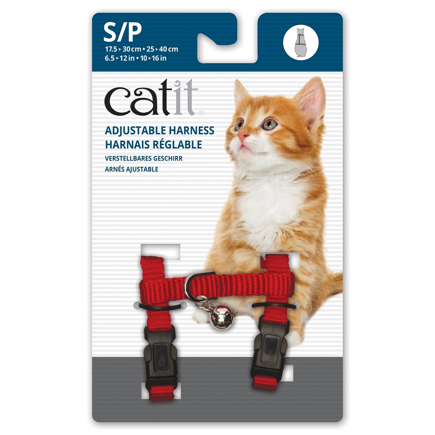 Catit - Harnais ajustable pour chats, Grandeur: Petit, Couleur: Rouge