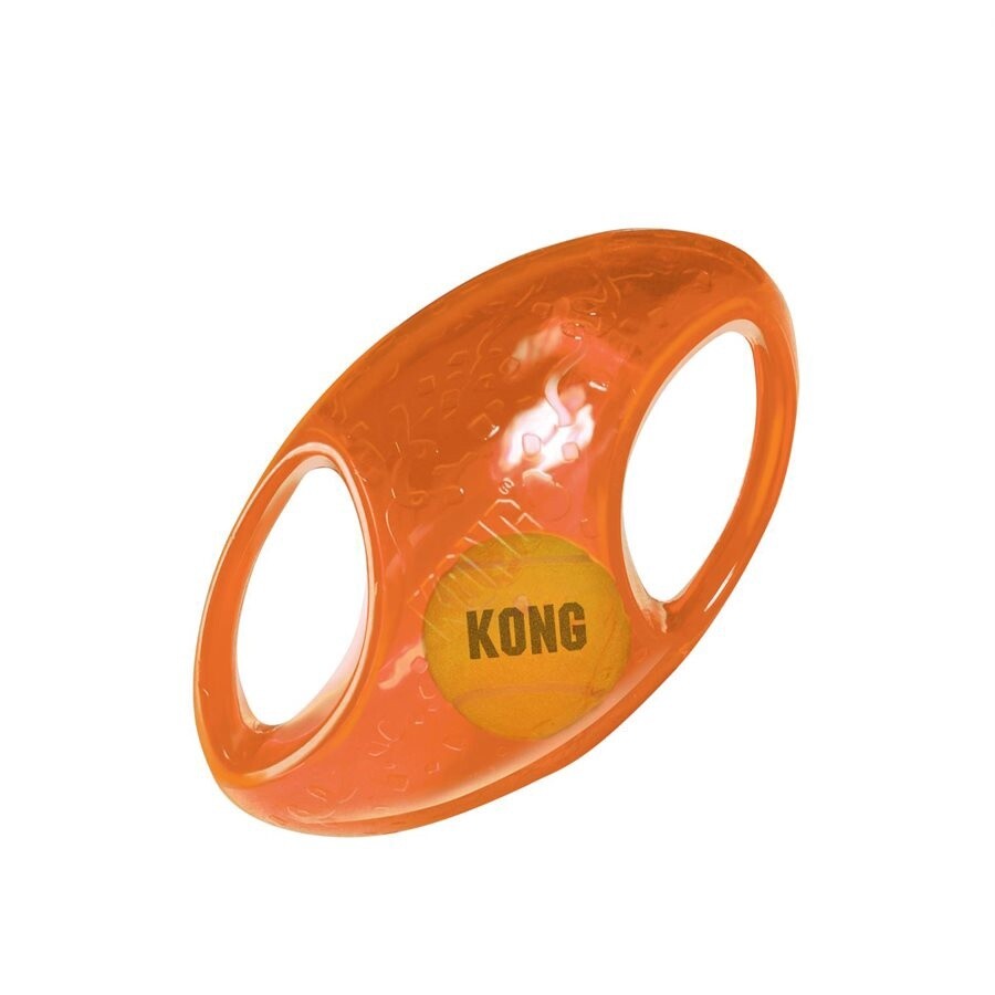 Kong - Balle rugby «Jumbler» pour chiens, Taille: Moyen/Grand