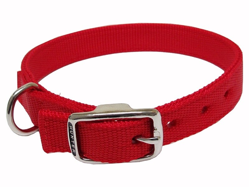 Hunter - Collier de nylon double rouge - 3/4&#39;&#39; x 14&#39;&#39;