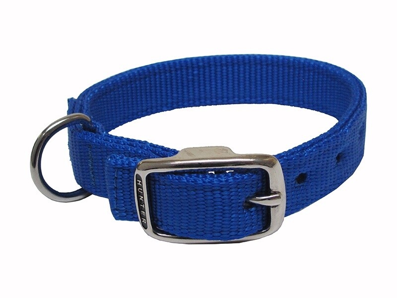 Hunter - Collier de nylon double - Bleu 3/4&#39;&#39; x 14&#39;&#39;