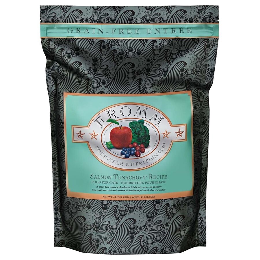 Fromm Four-Star Chat - Toutes étapes de vie / Saumon Tunachovy sans grains, Format: 4 LB (1.8 KG)
