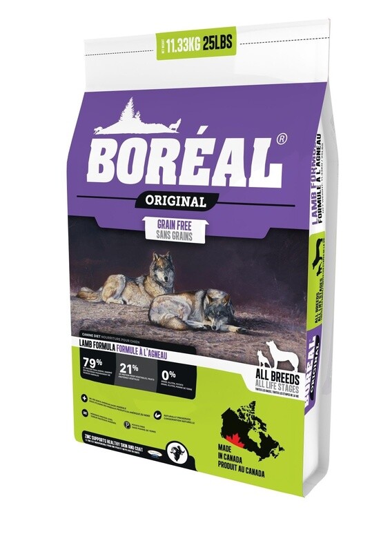 Boréal Original chien toutes races/toutes étapes de vie - Agneau sans grains 11.33 kg (25 lb)