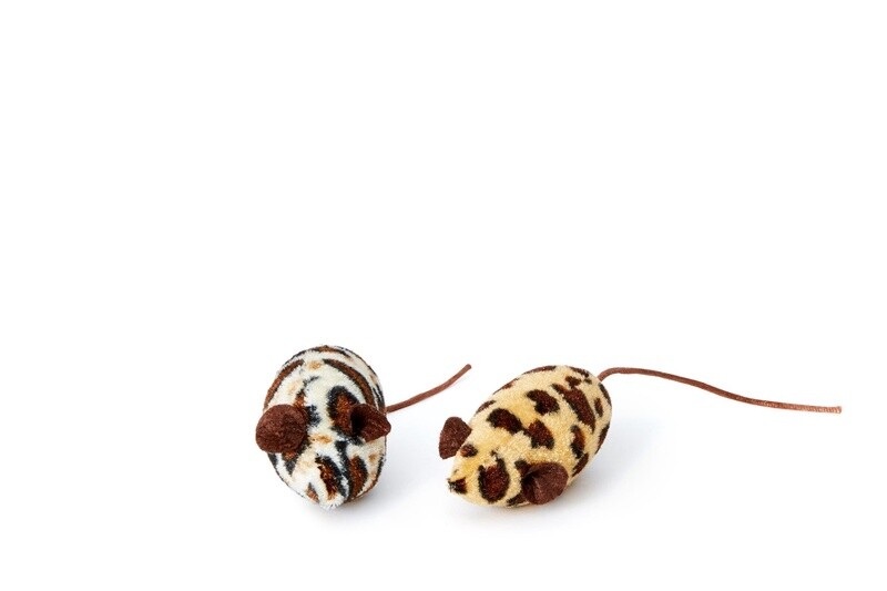 Bud'z - Jouet pour chat / Souris léopard blanche &amp; beige