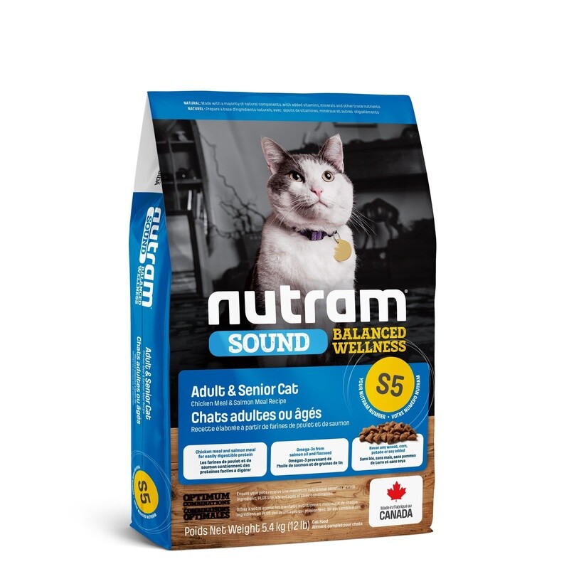 Nutram S5 - Chat adulte/sénior / Poulet &amp; saumon