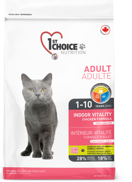 1st Choice - Chat d&#39;intérieur vitalité / Poulet, Format: 5.44 KG