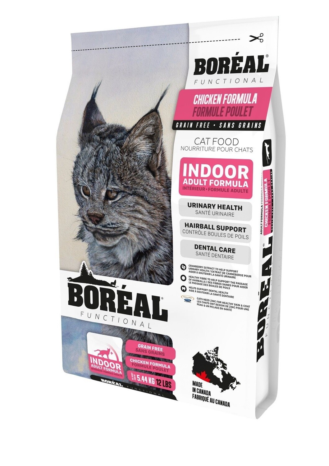 Boréal Functional - Chat d'intérieur, poulet sans grains, Format: 5.45 kg (12 lb)