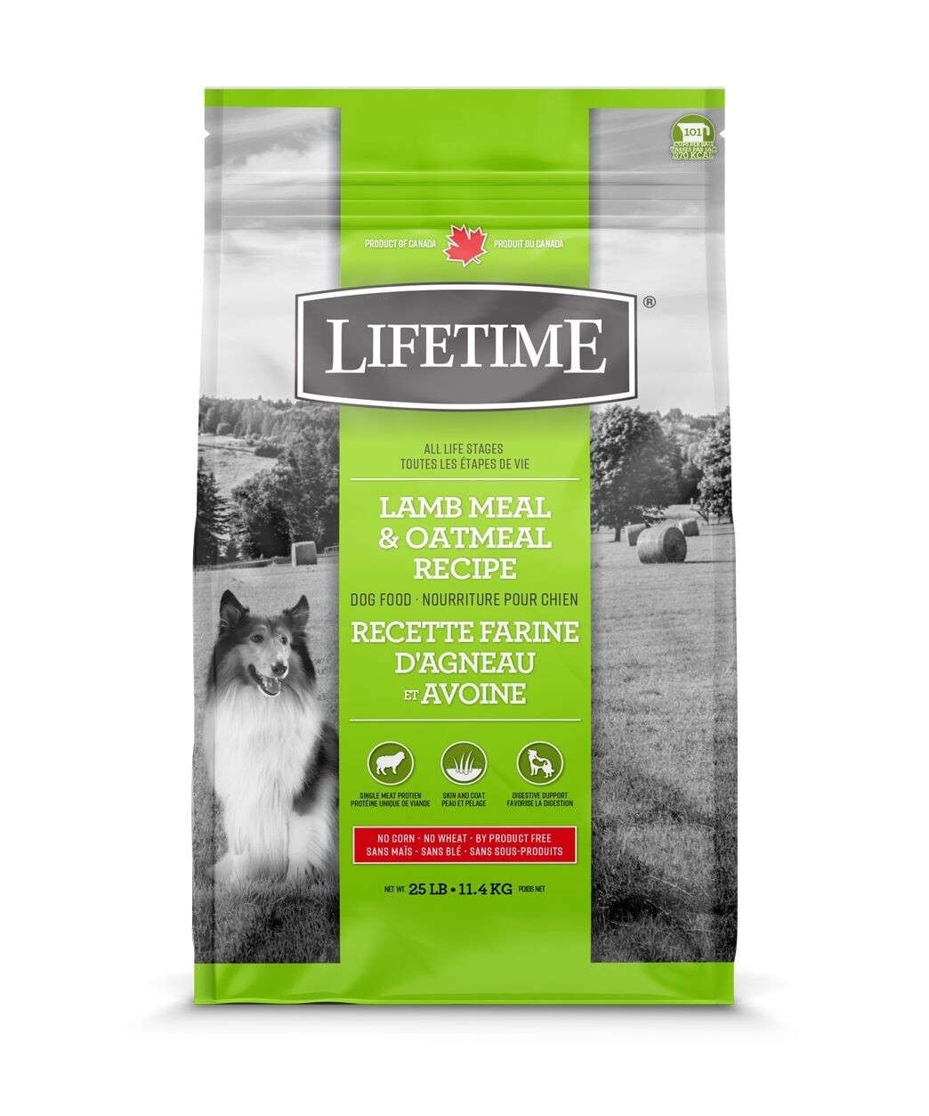 Lifetime - Chien toutes étapes de vie/Agneau &amp; avoine 11.4kg (25 lb)