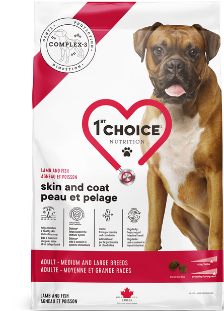 1st Choice - Chien de moyenne &amp; grande taille peau &amp; pelage/Agneau&amp;poisson - 11 kg