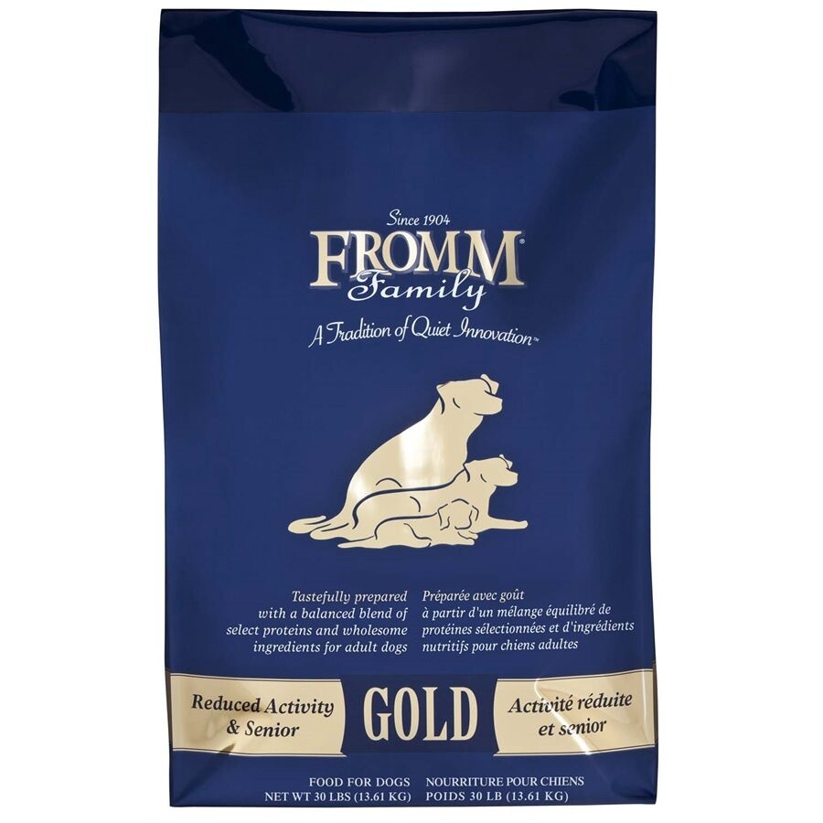 Fromm Gold - Chien sénior ou moins actif / Poulet, Format: 30 LB (13.6 KG)