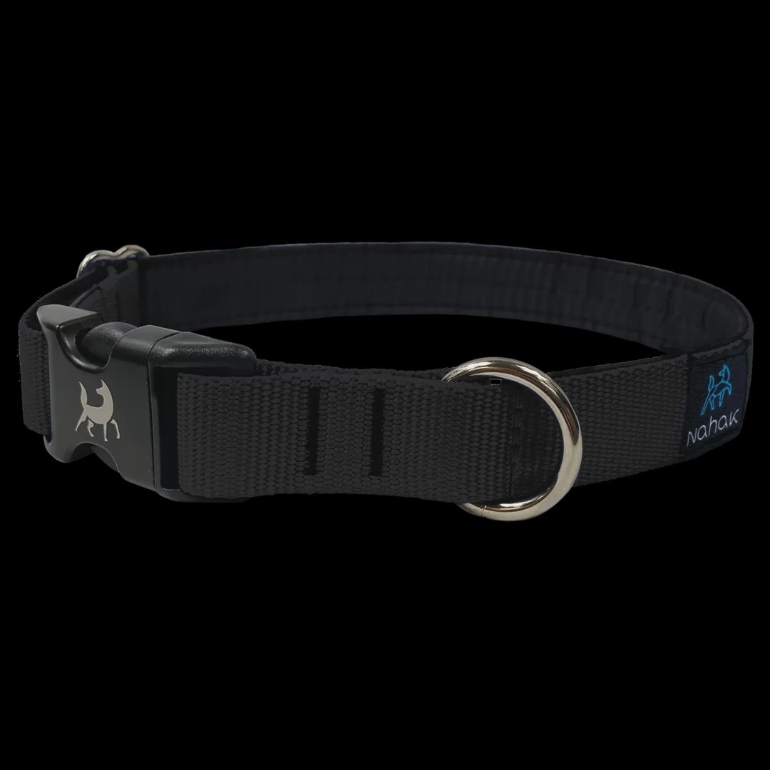 Nahak - Collier rembourré à clip pour chiens, Taille: M, Couleur: Noir