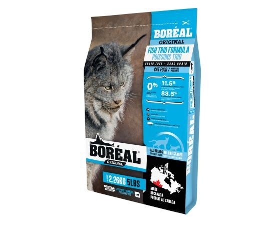 Boréal Original chat - Trio de poissons sans grains, Format: 2.26 kg (5 lb)