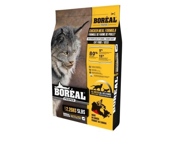 Boréal Proper - Chat toutes étapes de vie, poulet avec grains santé, Format: 2.26 kg (5 lb)