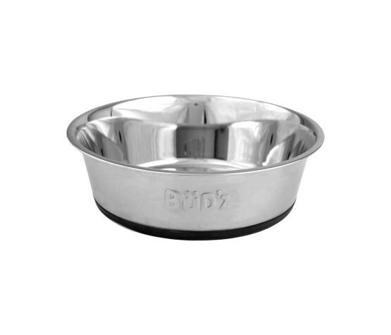 Bud&#39;z - Bol en inox avec base en silicone, Taille: G (1850 ml / 63 oz)