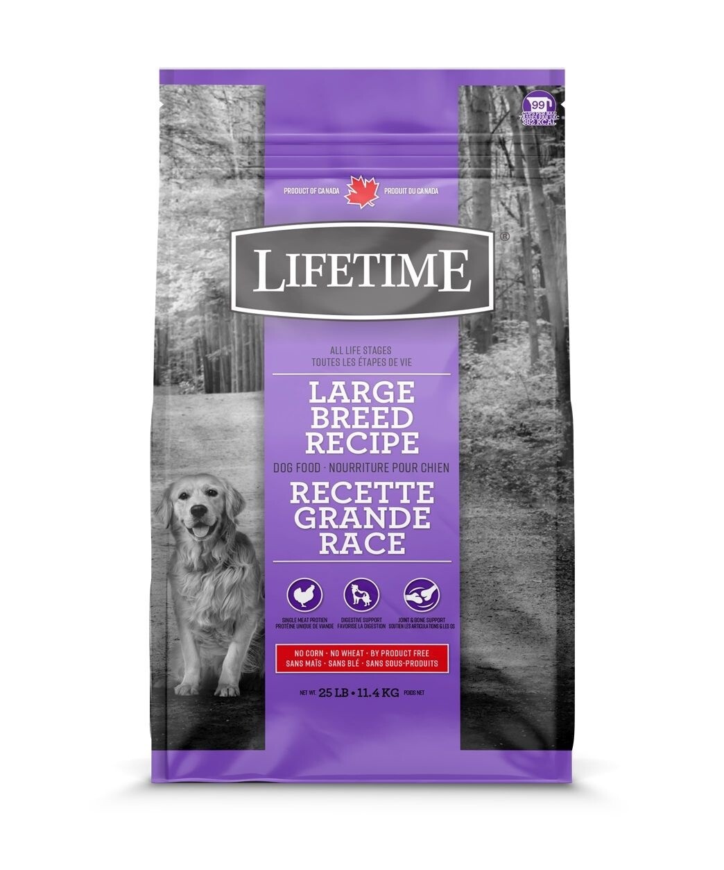 Lifetime - Chien de grande race/Poulet &amp; avoine 11.4kg (25 lb)
