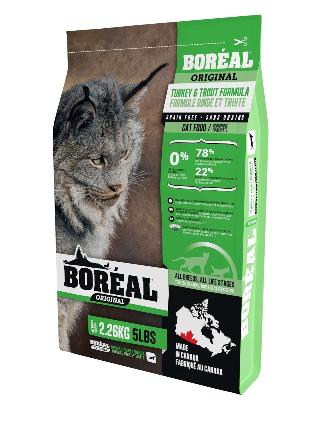 Boréal Original chat - Dinde et truite sans grains, Format: 2.26 kg (5 lb)