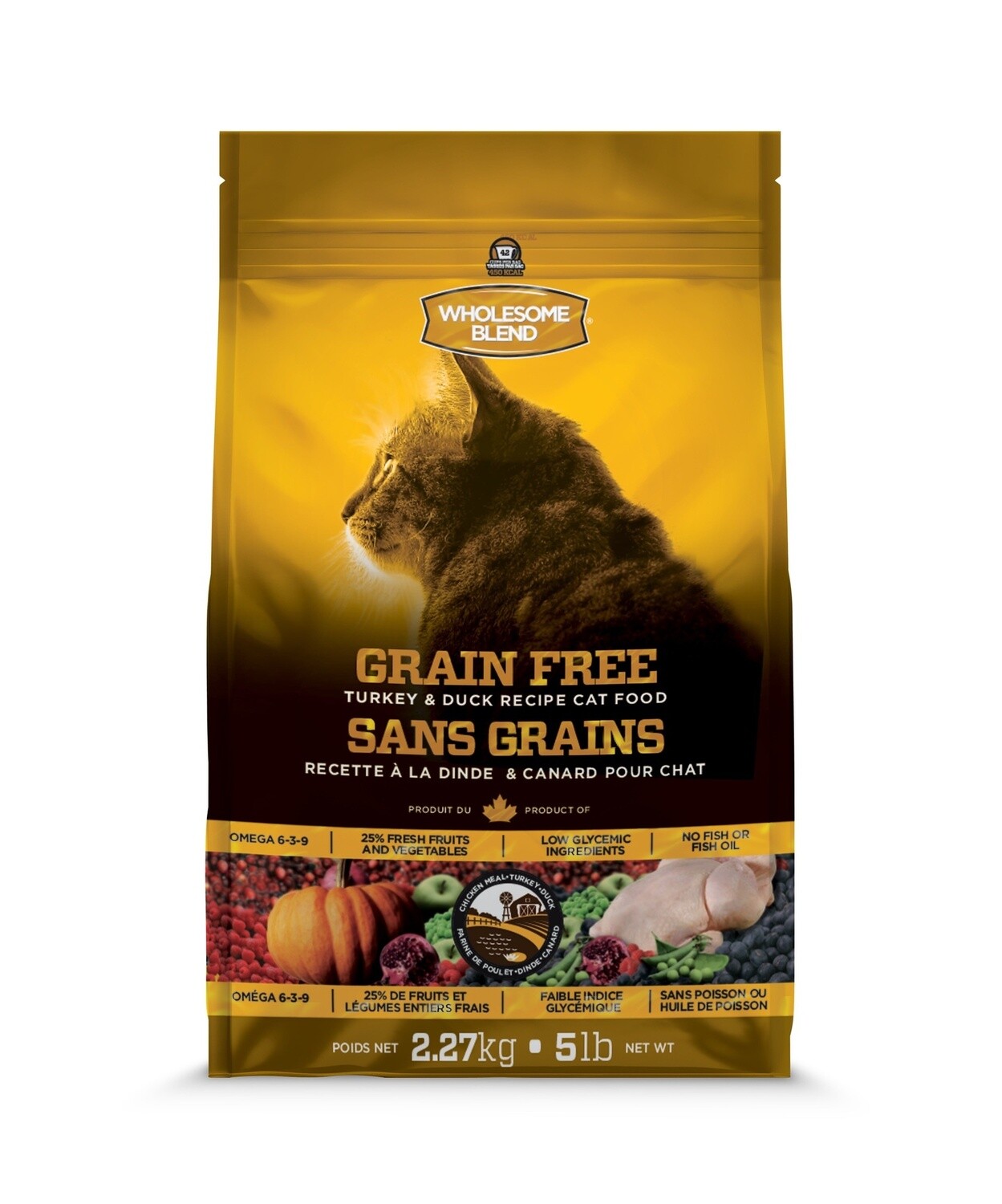 Wholesome Blend - Chat/Dinde &amp; Canard sans grains, Format: 2.27 kg (5 lb)