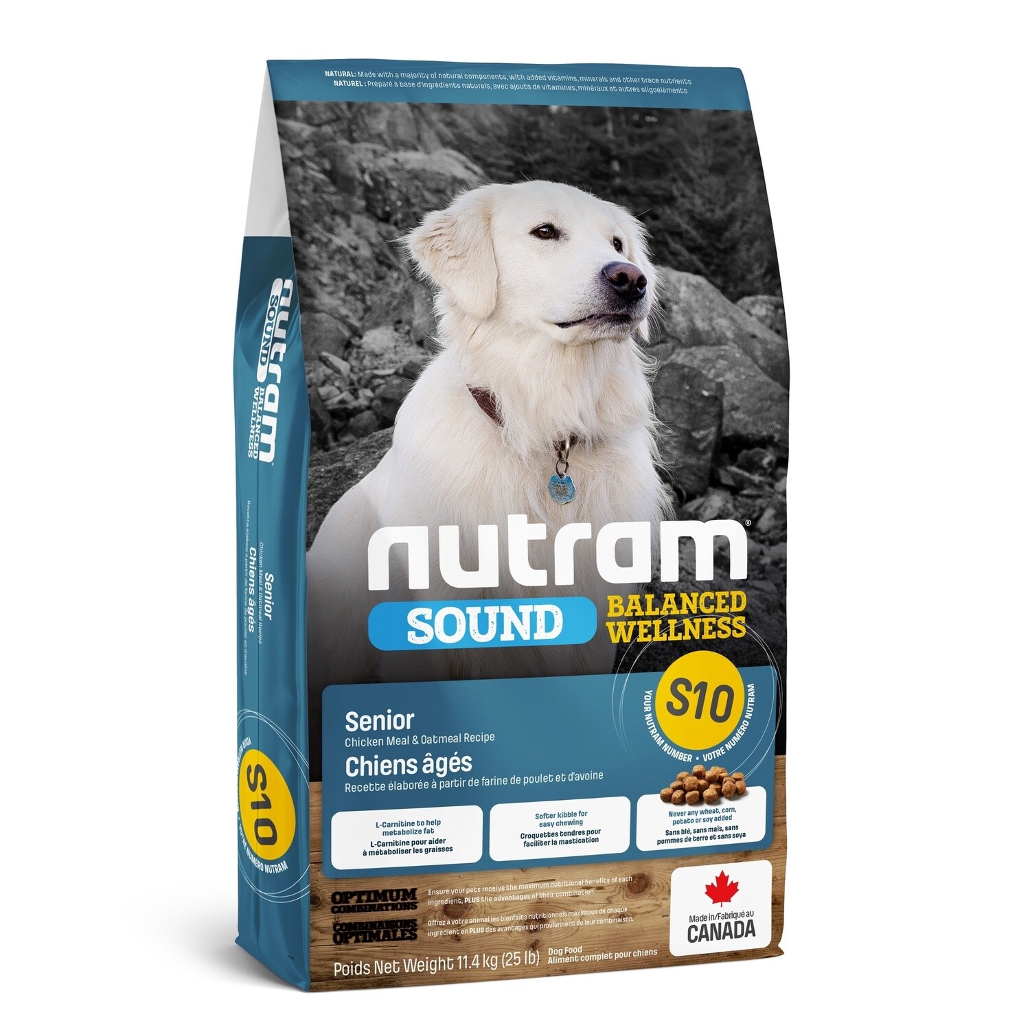 Nutram - S10 Chien sénior/Poulet&amp;avoine, Format: 4.4 lb (2 kg)