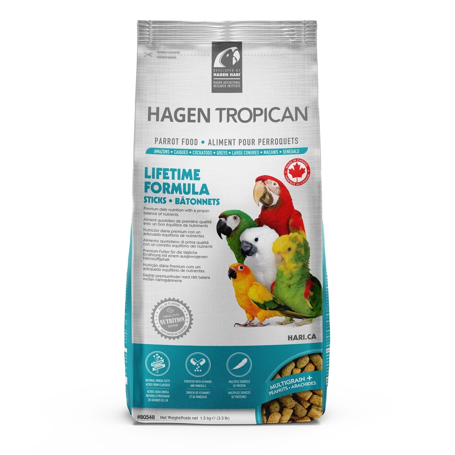 Tropican perroquets - Formule Lifetime bâtonnets 1.5kg