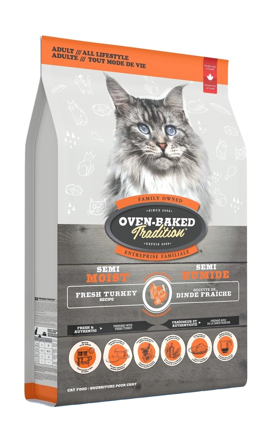 OBT - Nourriture semi-humide pour chats/Dinde, Format: 3 lb
