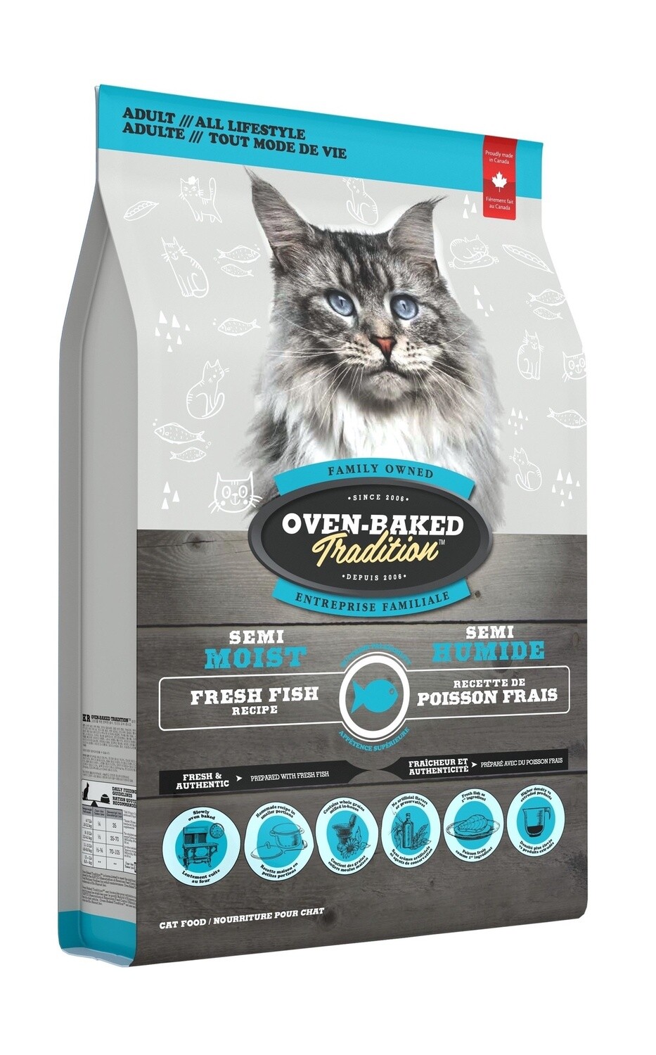 OBT - Nourriture semi-humide pour chats /Poisson, Format: 3 lb