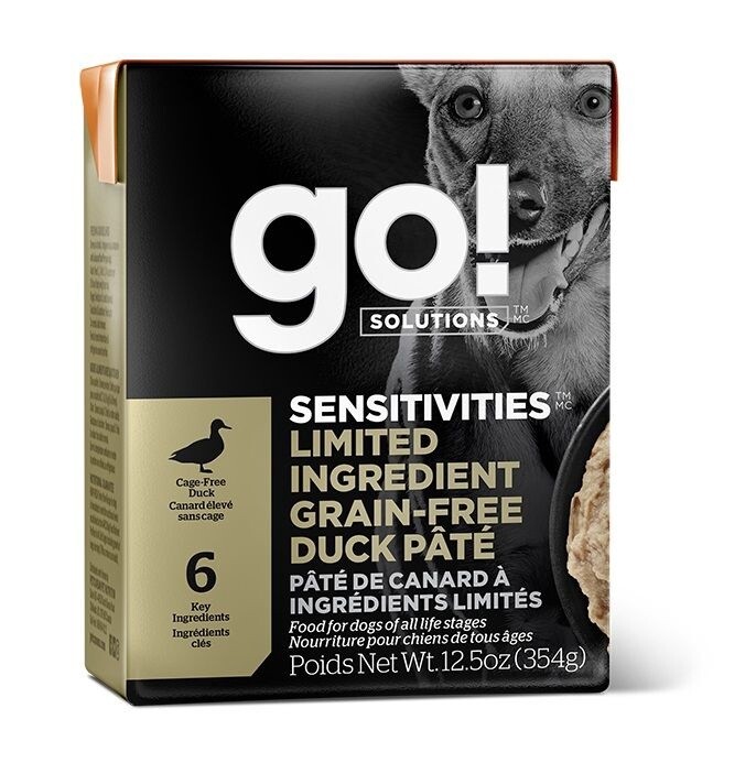 GO! Tetra Pak - Sensitivities LID / Pâté de canard - 12.5 oz