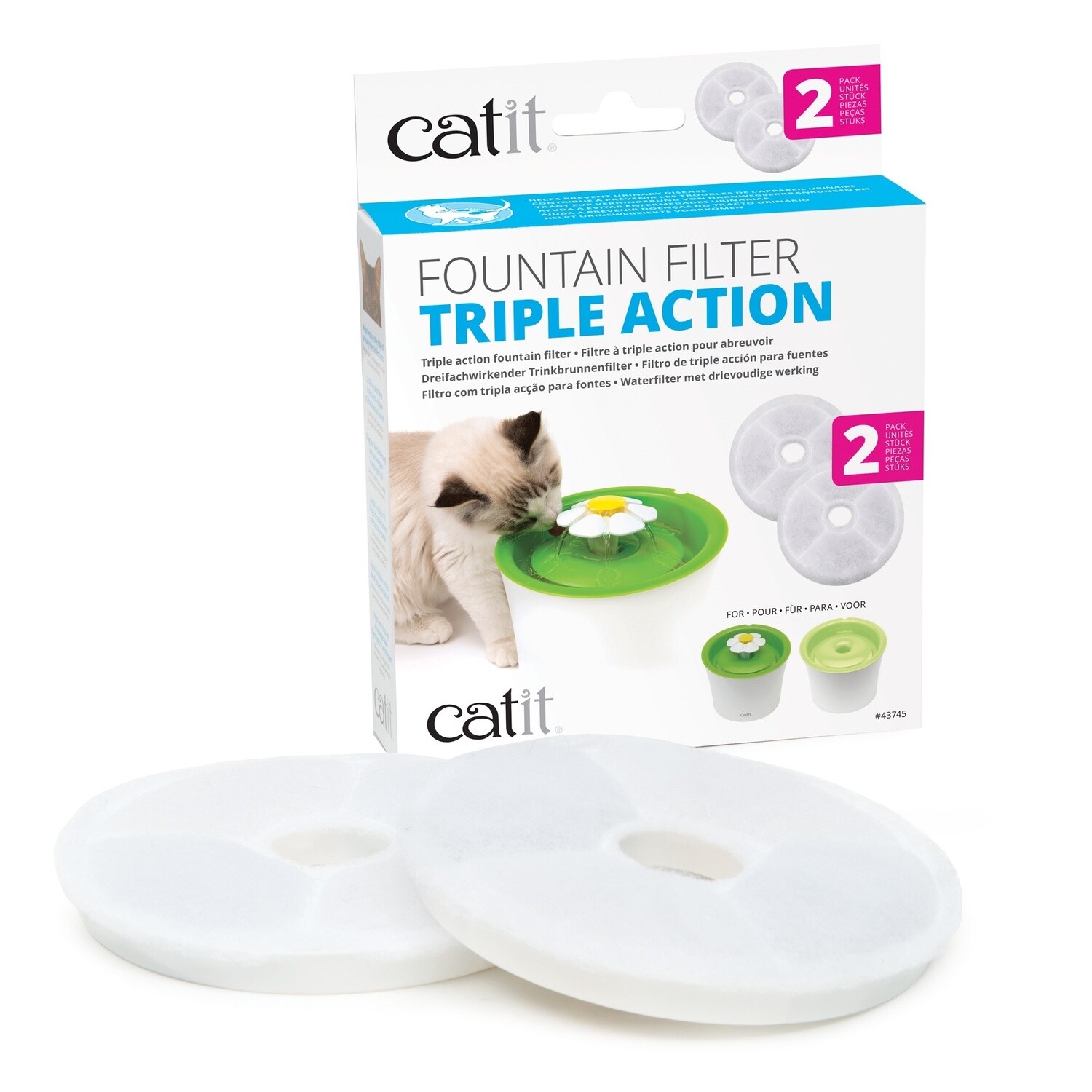 Catit - Filtres à triple action pour abreuvoir Cat-it 2.0