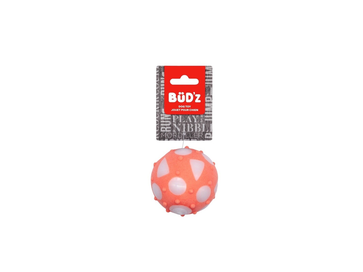 Bud&#39;z - Balle pleine en caoutchouc - Corail grande