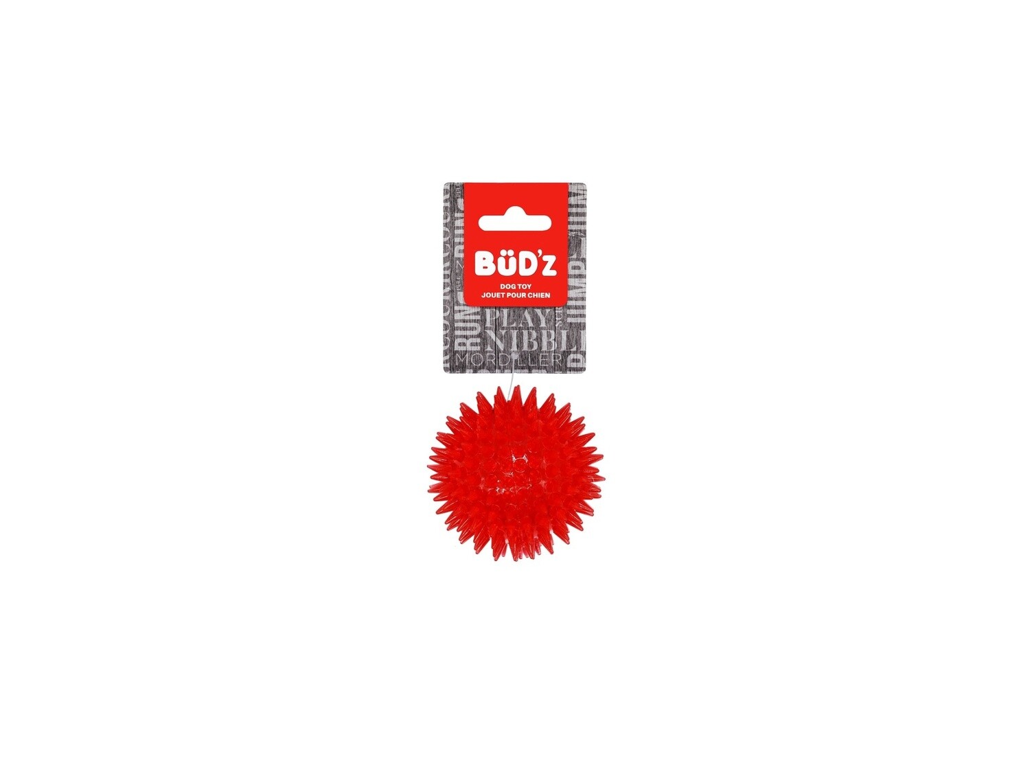 Bud&#39;z - Balle en caoutchouc à pointe, Couleur: Rouge