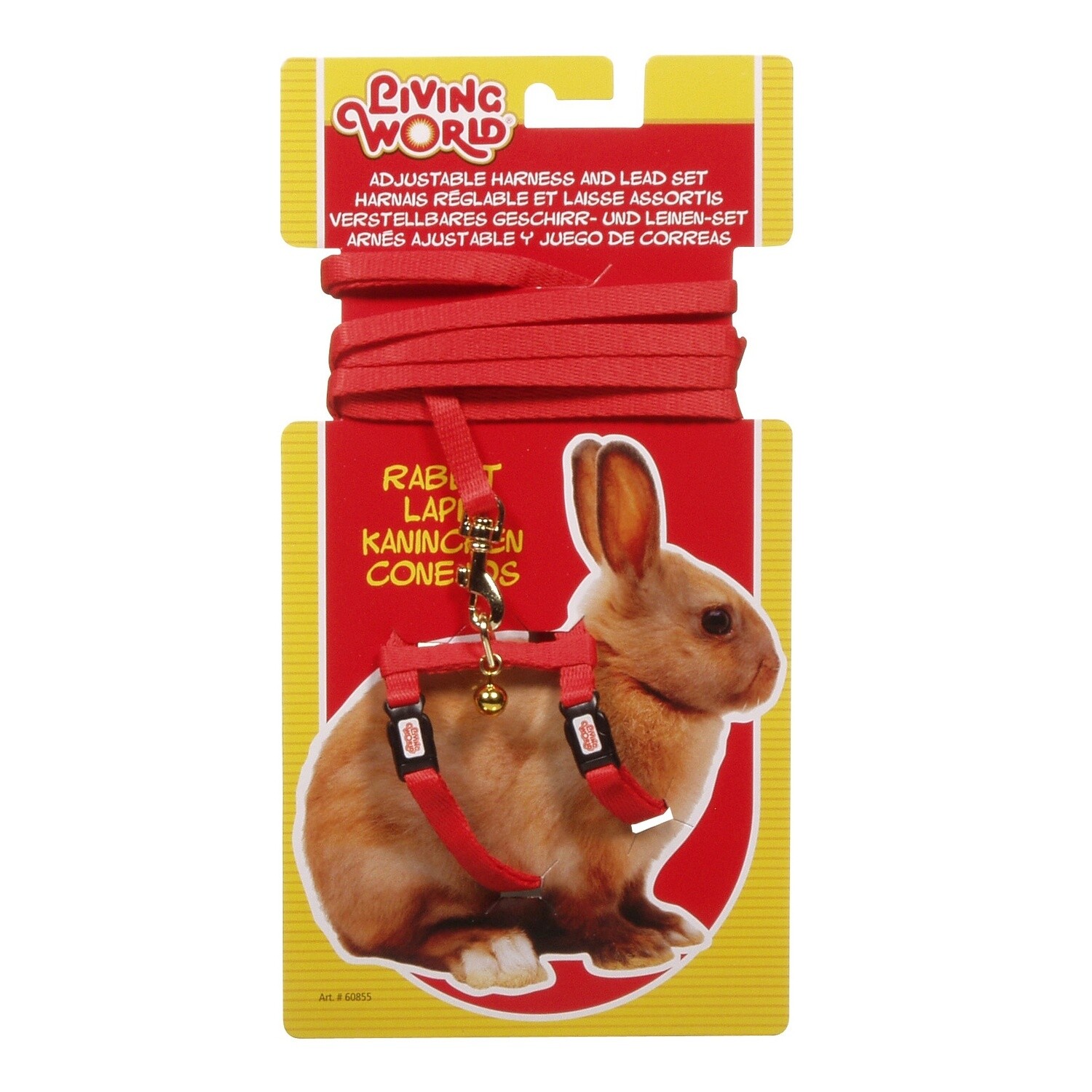 Living World - Harnais &amp; laisse pour lapins, Couleur: Rouge