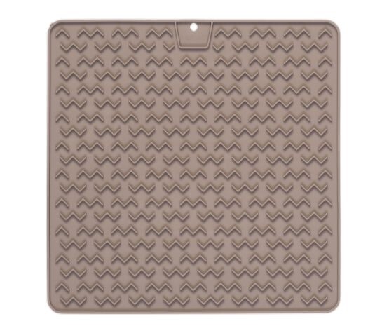 Messy Mutts Tapis de léchage en silicone - 12 x 12 po / Gris