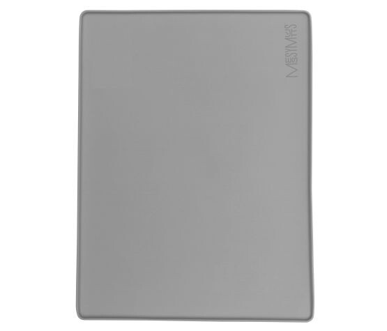 Messy Mutts Tapis en silicone avec rebords - 16 x 12 po / Gris