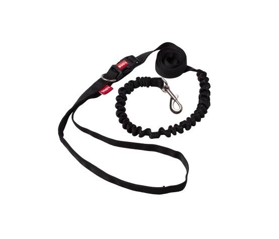 Bud&#39;z - Laisse du coureur avec bungee - Noire 72&quot;x1&quot;